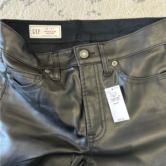 GAP High Rise Faux-Leather Vintage Slim Vegan Pant - Picture 8 of 9